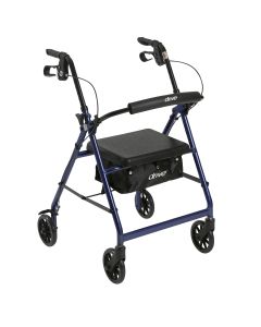 Rollator 4-Wheel with Pouch & Padded Seat Blue - Drive